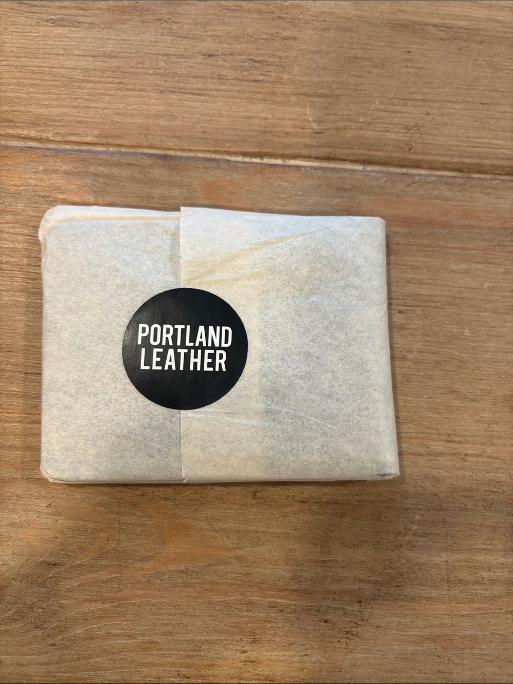 Portland Leather men’s black leather bifold wallet . Still wrapped never opened